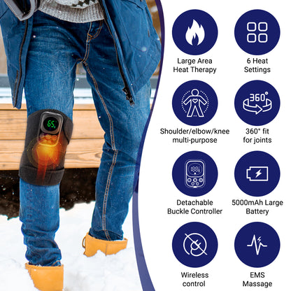 Hailicare Wireless Control Heating Knee Massage Pad for Arthritis Joint Pain Relief Knee Brace Massager HailiCare Health & Beauty