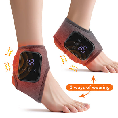 Portable Hot Compress Vibration Foot Massager Ankle Joint Protection Heating Strap USB Rechargeable Cordless Ankle Massager with Heat Ankle Heated Brace Wrap Warmer for Plantar Fasciitis HailiCare Health & Beauty