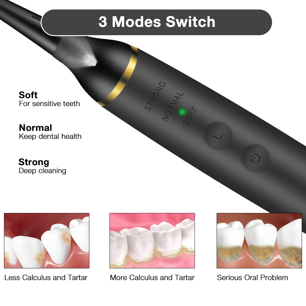 Electric Dental Calculus Remover, Ultrasonic Portable Teeth Cleaner, Tartar Plaque Stain Remover for Teeth Cleaning Tools Kit for Adult Hwallkare