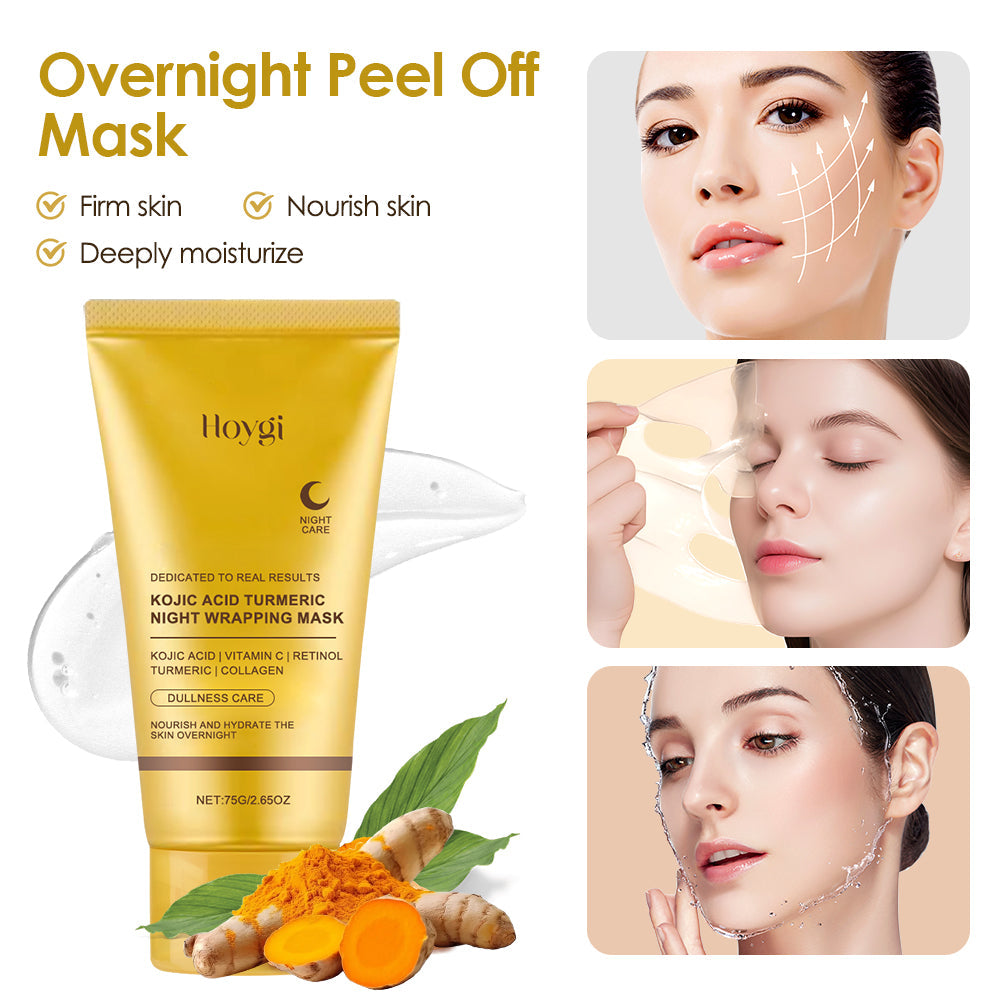 Collagen Overnight Wrapping Peel Off Facial Mask Hydrolyzed Collagen for educes Sagging & Dullness, Glowing Skin HailiCare