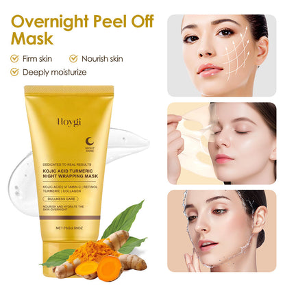 Collagen Overnight Wrapping Peel Off Facial Mask Hydrolyzed Collagen for educes Sagging & Dullness, Glowing Skin HailiCare