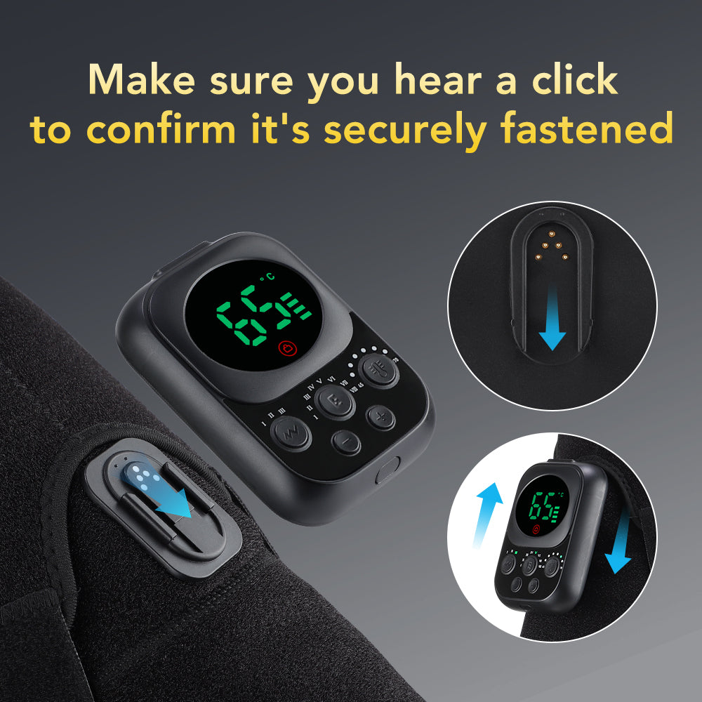 HailiCare Detachable Button Version Wireless APP Control Electric Heating Back Shoulder & Knee Brace Adjustable Belt Heating Vibration 3 Gears 7 Temperature Levels EMS Relax Muscles Improve Blood Circulation Relieve Neck Shoulder Pain HailiCare Health & Beauty