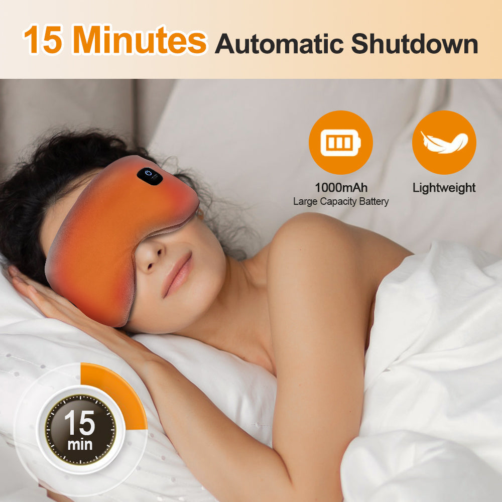 Agdoad heated Eye Mask Dry Eyes, Cordless Rechargeable Warm Eye Compress Sleep Mask with 3 Temperature Settings, Heating Pad for Stye Eye, Removable & Washable Satin Cover, for Travel, Office, Home Agdoad