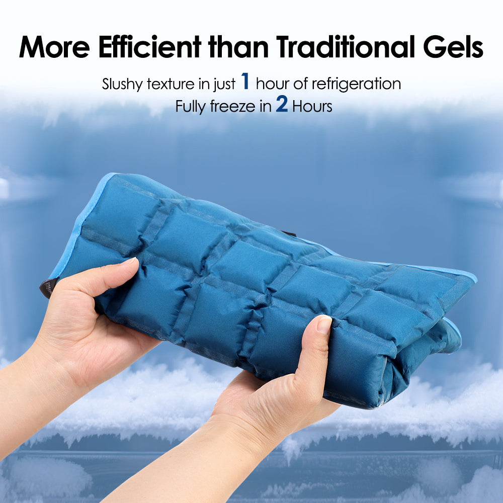 13x22 Inch Large Reusable Knee Ice Pack for Muscle Fatigue Knee, Leg, Neck, Shoulder, Hip and Back Cold Packs, Heat & Cold Compress Wrap, Ice Pack for Back and Leg Agdoad