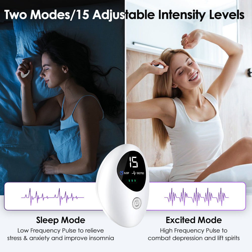 HailiCare Handheld Sleep Aid Device Pulse Stimulation Intelligent Sleep Instrument USB Rechargeable  Pressure Anxiety Insomnia Relief Nerves Soothe Help Sleeping Relieve Mental Tension Stress Depression Treatment HailiCare Health & Beauty