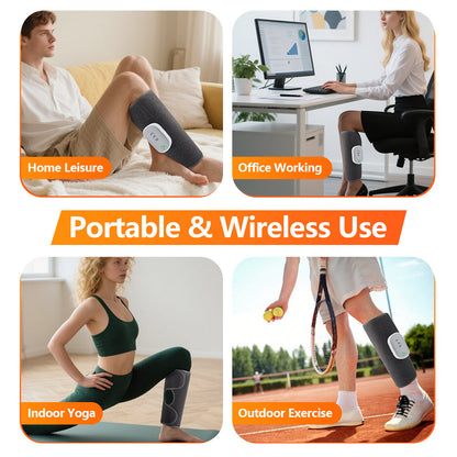 Wireless Leg Massager for Circulation Electric Calf Air Compression Massager Cordless Air Pressure Leg Massager with 8 Intensities 4 Modes Muscle Relaxation HailiCare Health & Beauty