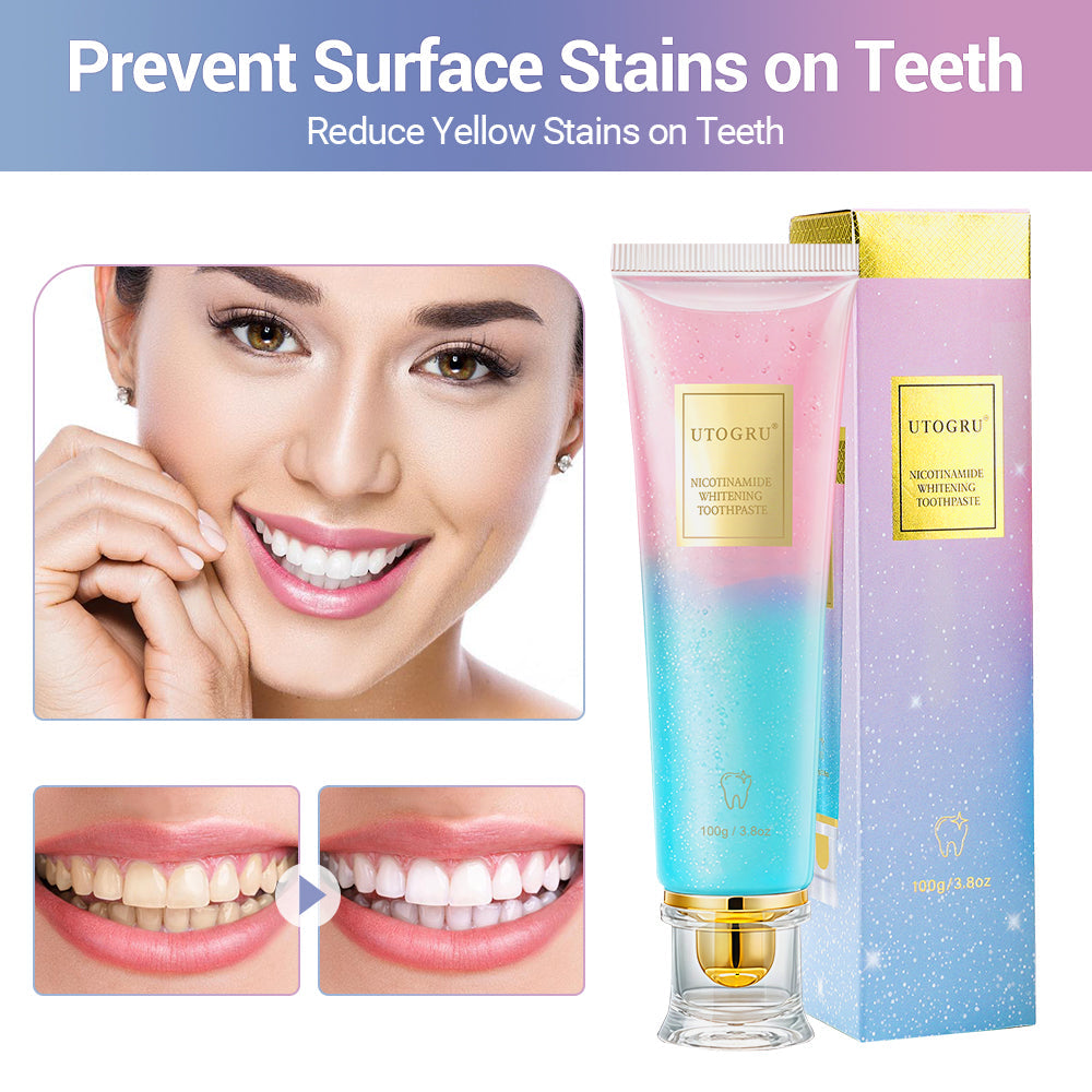 Niacinamide Whitening Toothpaste, Niacinamide Intensive Whitening Toothpaste with Natural Gentle Care Deep Stain Removal Mint Flavor Toothpaste Improves Gum Health Fresh Breath 1 PCS HailiCare