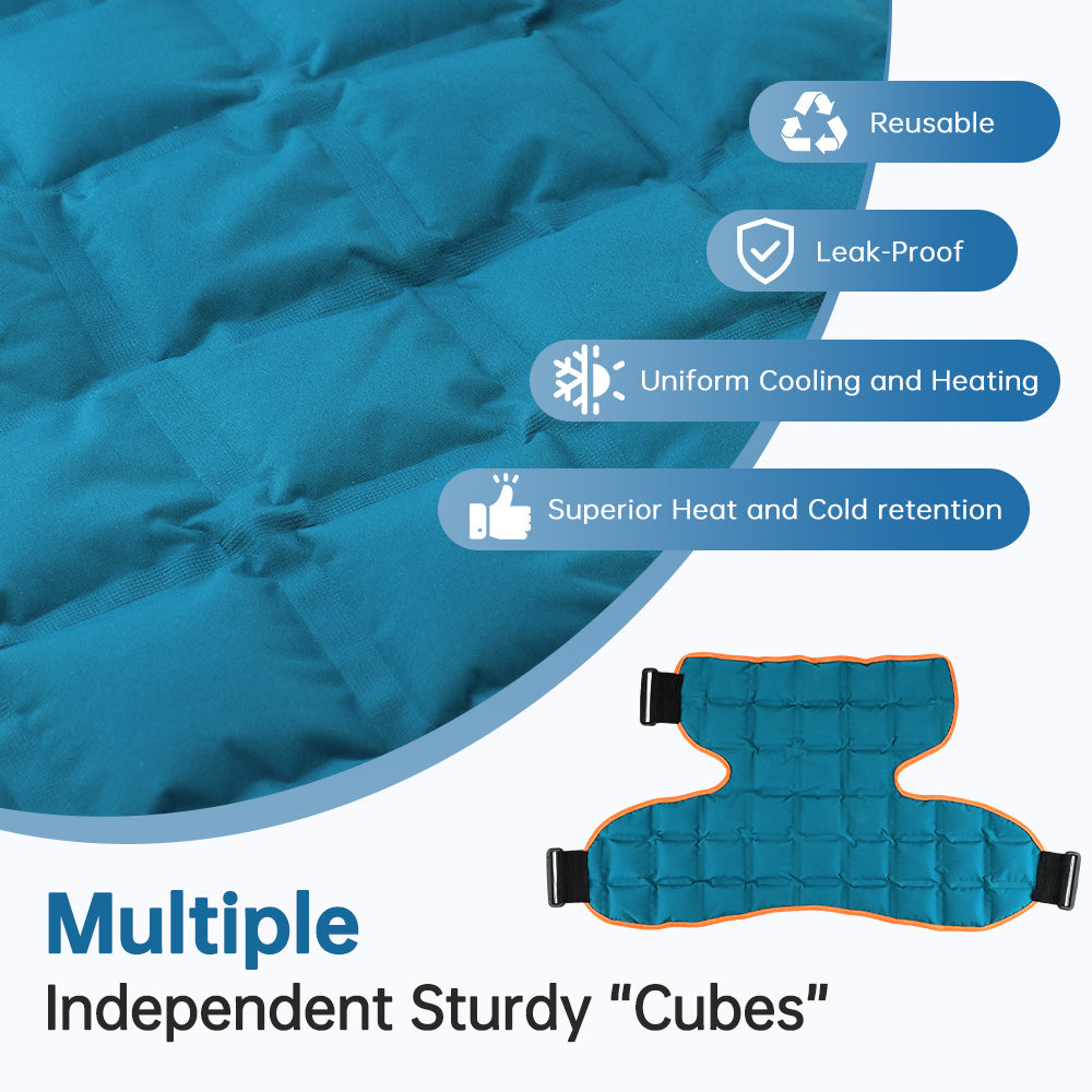 Shoulder Ice Pack Wrap for Hot and Cold Care, Reusable Self-Absorbing Water Resin Pad, Freeze and Microwave Safe, Adjustable with Elastic Straps for Shoulder Comfort, Dark Green Agdoad