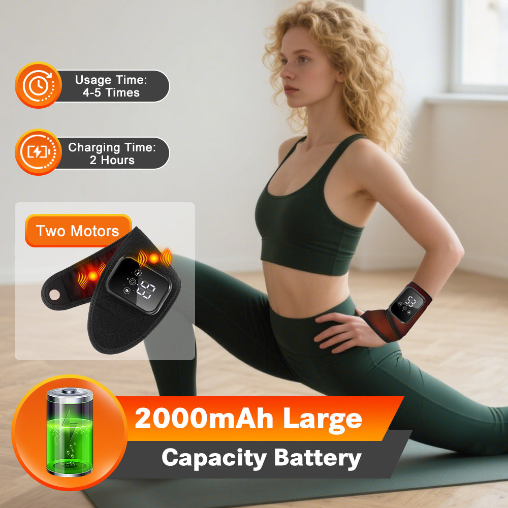 Cordless Wrist Heating Pad Wrap, Heated Wrist Brace with Heating & 3 Vibration Modes, Portable Hand Wrap Brace for Left & Right to Keep Wrist Warmers Carpal Tunnel Hand Massager Agdoad