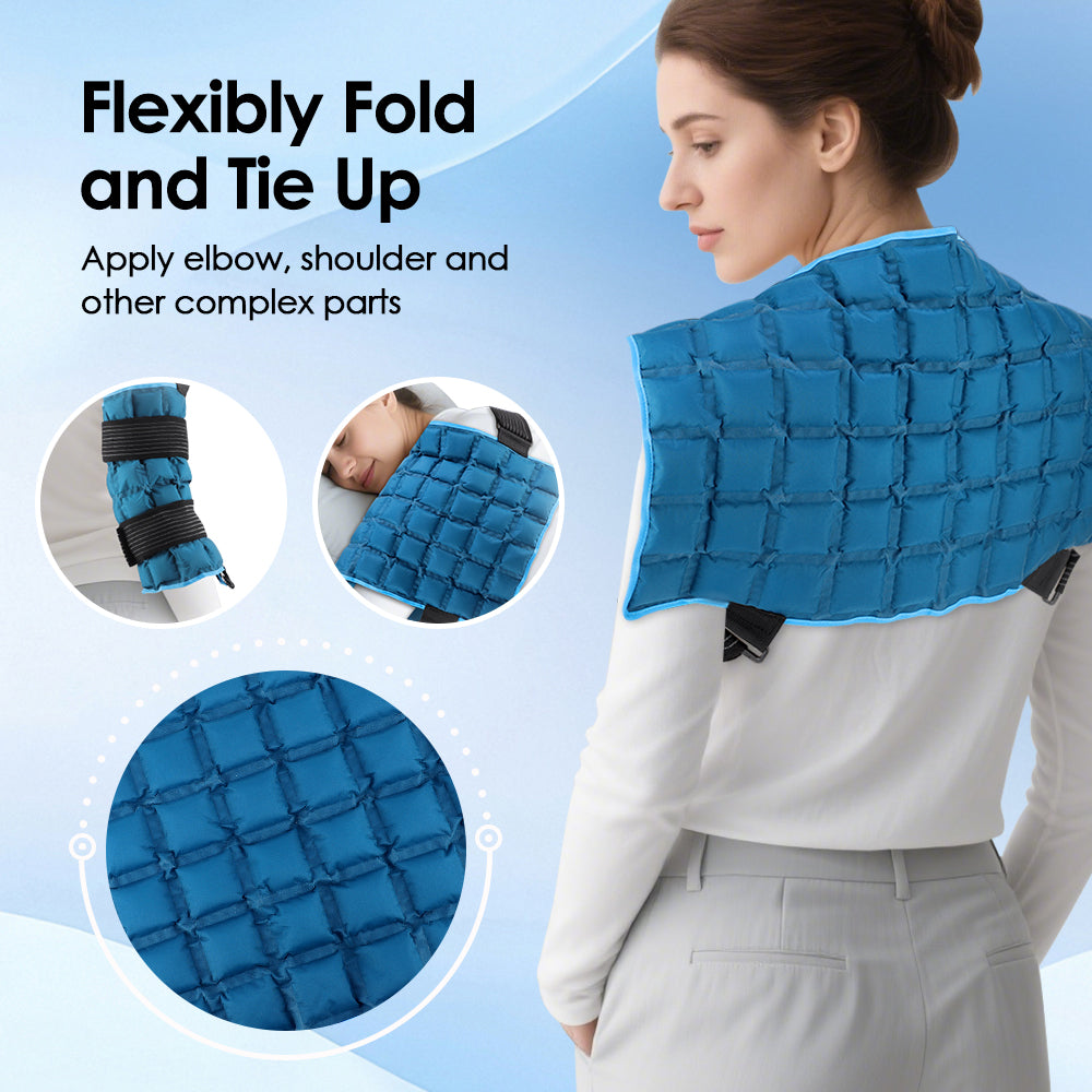 13x22 Inch Large Reusable Knee Ice Pack for Muscle Fatigue Knee, Leg, Neck, Shoulder, Hip and Back Cold Packs, Heat & Cold Compress Wrap, Ice Pack for Back and Leg Agdoad