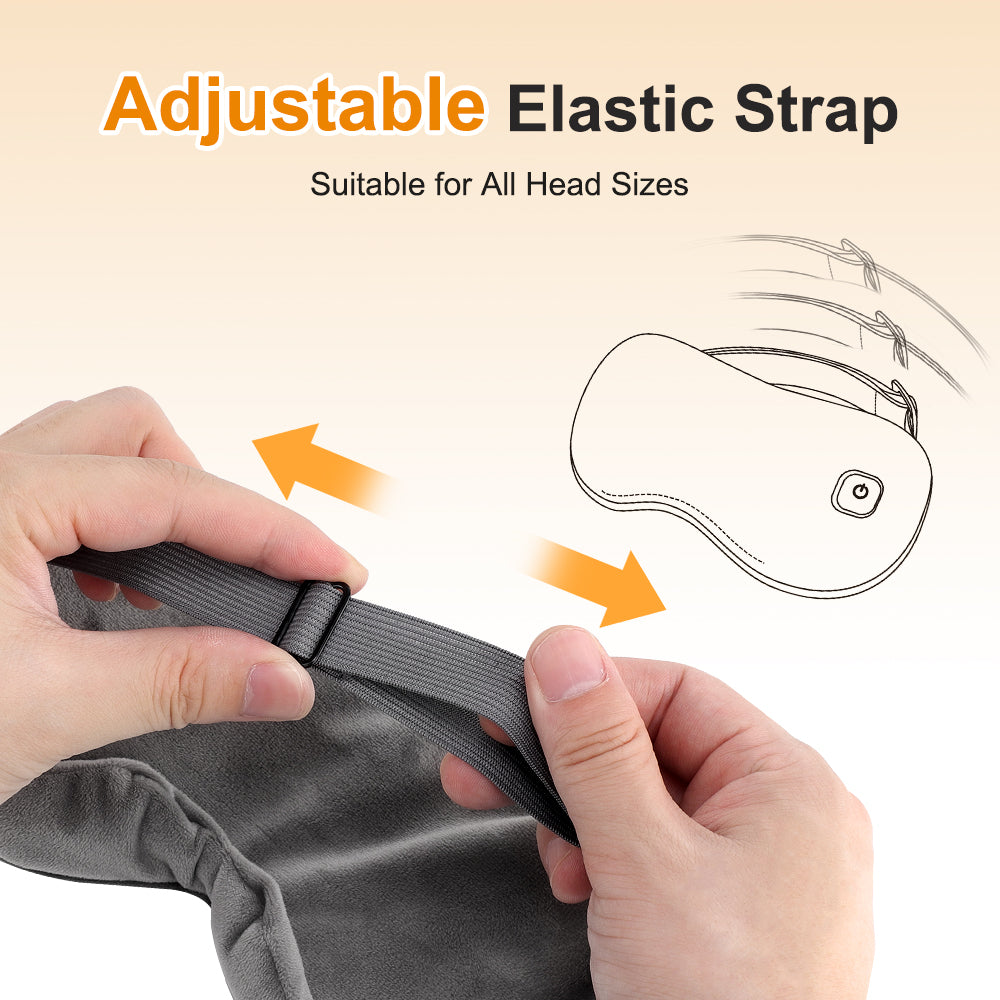 Agdoad heated Eye Mask Dry Eyes, Cordless Rechargeable Warm Eye Compress Sleep Mask with 3 Temperature Settings, Heating Pad for Stye Eye, Removable & Washable Satin Cover, for Travel, Office, Home Agdoad