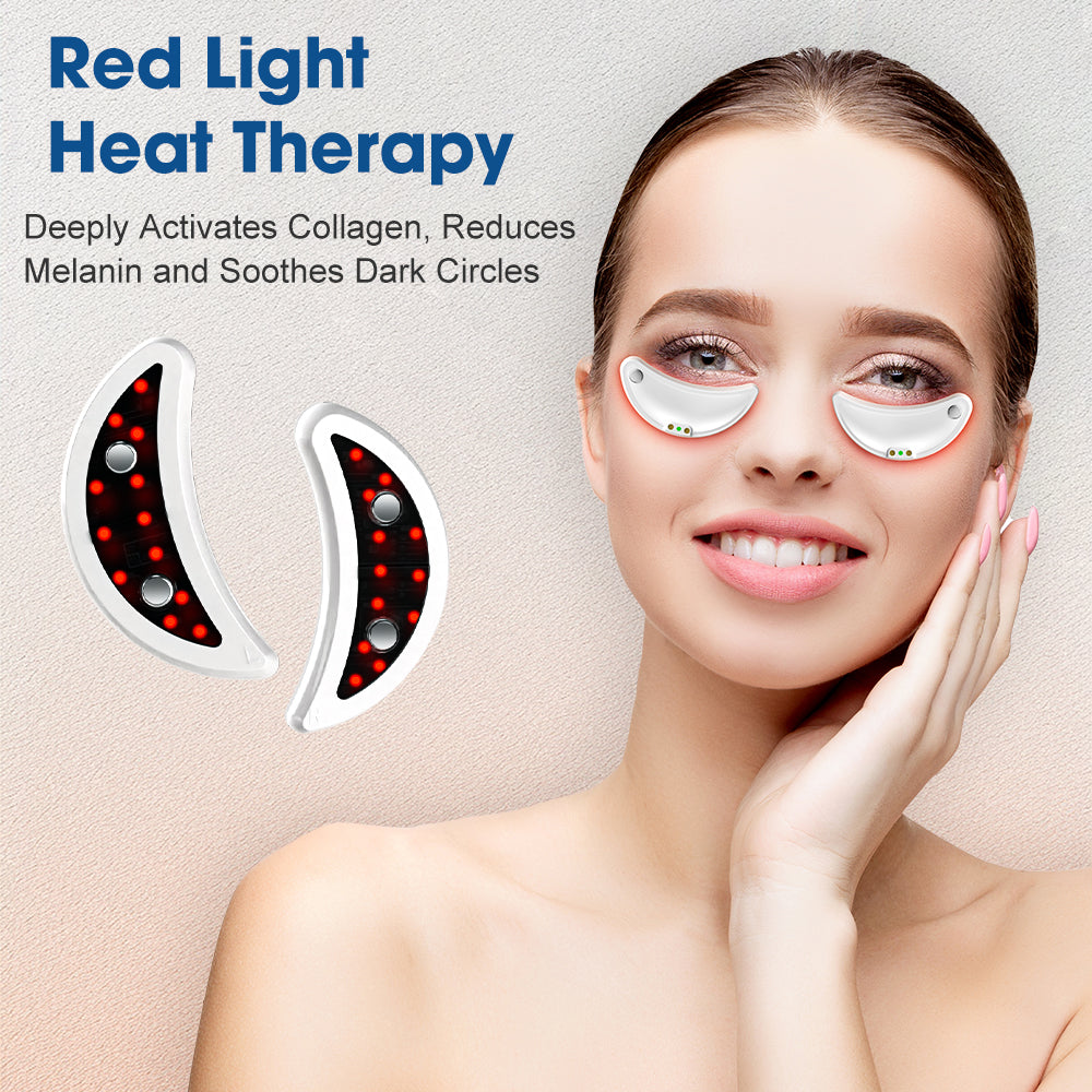 Micro-Current Red Light Eye Massager, AGDOAD Electric Eye Beauty Artifact with 12 x 660nm Red Light LEDs, Reduce Dark Circles and Eye Bags Type-C Charging, Portable & Stylish – Gift for Men & Women Agdoad