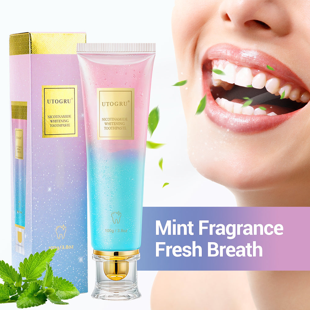 Niacinamide Whitening Toothpaste, Niacinamide Intensive Whitening Toothpaste with Natural Gentle Care Deep Stain Removal Mint Flavor Toothpaste Improves Gum Health Fresh Breath 1 PCS HailiCare