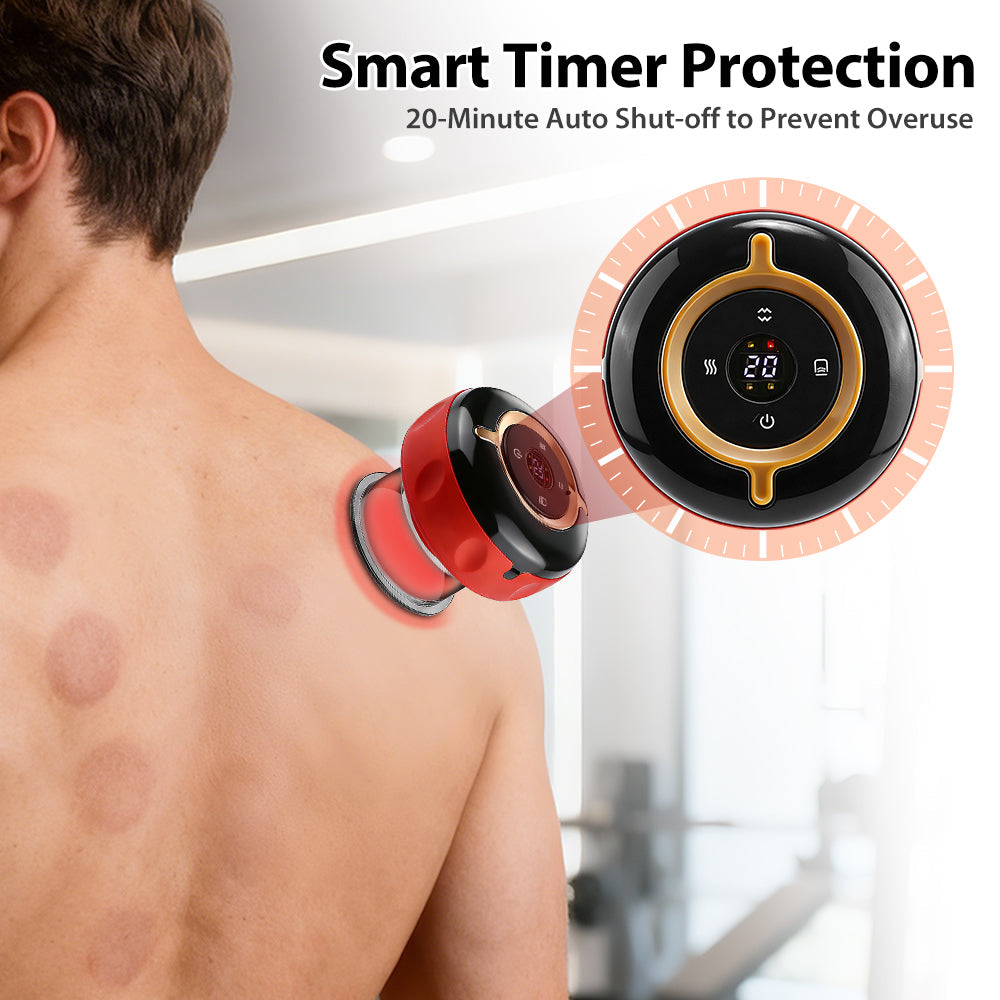 Wireless Remote Electric Smart Dynamic Cupping Massage Kit, 6-in-1 Cupping Set with 12 Intensity & Heat Levels, 3 Cup Sizes, 20-Min Timer, for Back, Neck, Shoulder & Muscle Relaxation Agdoad