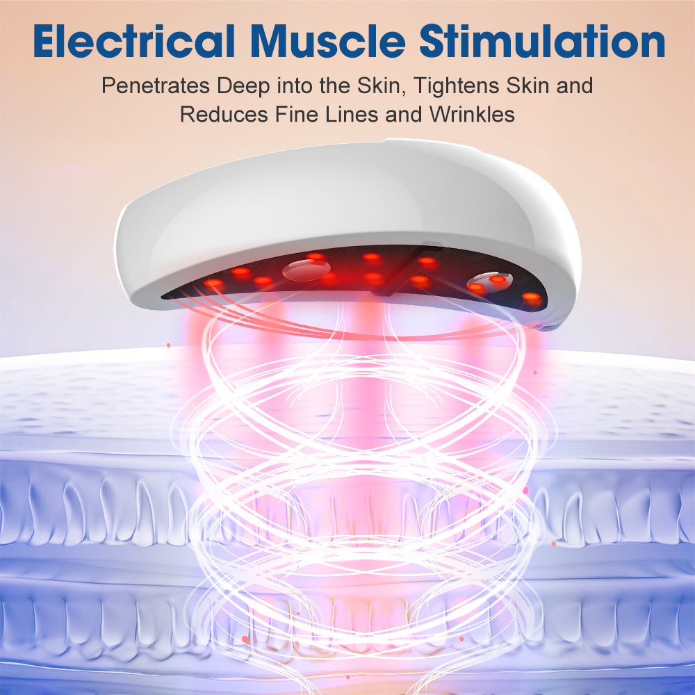 Micro-Current Red Light Eye Massager, AGDOAD Electric Eye Beauty Artifact with 12 x 660nm Red Light LEDs, Reduce Dark Circles and Eye Bags Type-C Charging, Portable & Stylish – Gift for Men & Women Agdoad