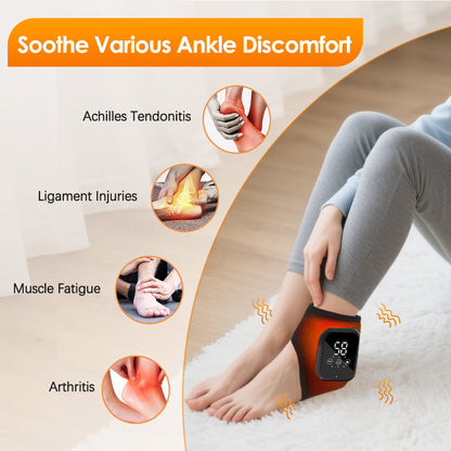 Portable Hot Compress Vibration Foot Massager Ankle Joint Protection Heating Strap USB Rechargeable Cordless Ankle Massager with Heat Ankle Heated Brace Wrap Warmer for Plantar Fasciitis HailiCare Health & Beauty