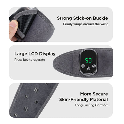 Electric Heating Wrist Guard Warm Hot Compress Wrist Brace Massage Vibration Hand Wrist Protector 5 Level Temperature 3 Modes Wrist Massage Wrap Rechargeable Heating Wristband HailiCare Health & Beauty