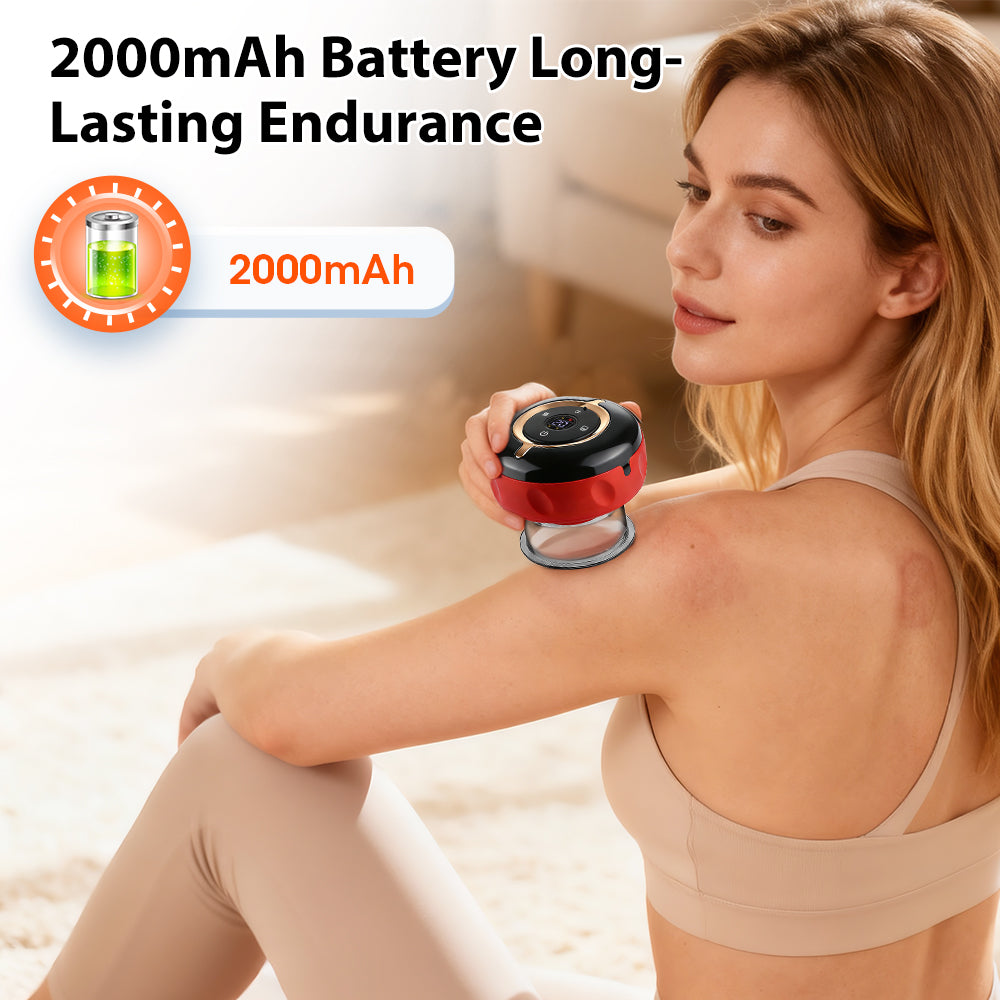 Wireless Remote Electric Smart Dynamic Cupping Massage Kit, 6-in-1 Cupping Set with 12 Intensity & Heat Levels, 3 Cup Sizes, 20-Min Timer, for Back, Neck, Shoulder & Muscle Relaxation Agdoad