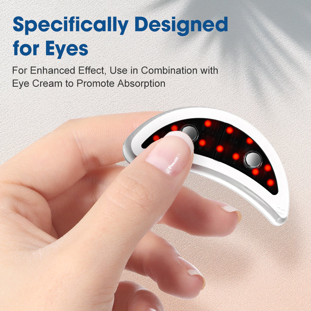 Micro-Current Red Light Eye Massager, AGDOAD Electric Eye Beauty Artifact with 12 x 660nm Red Light LEDs, Reduce Dark Circles and Eye Bags Type-C Charging, Portable & Stylish – Gift for Men & Women Agdoad