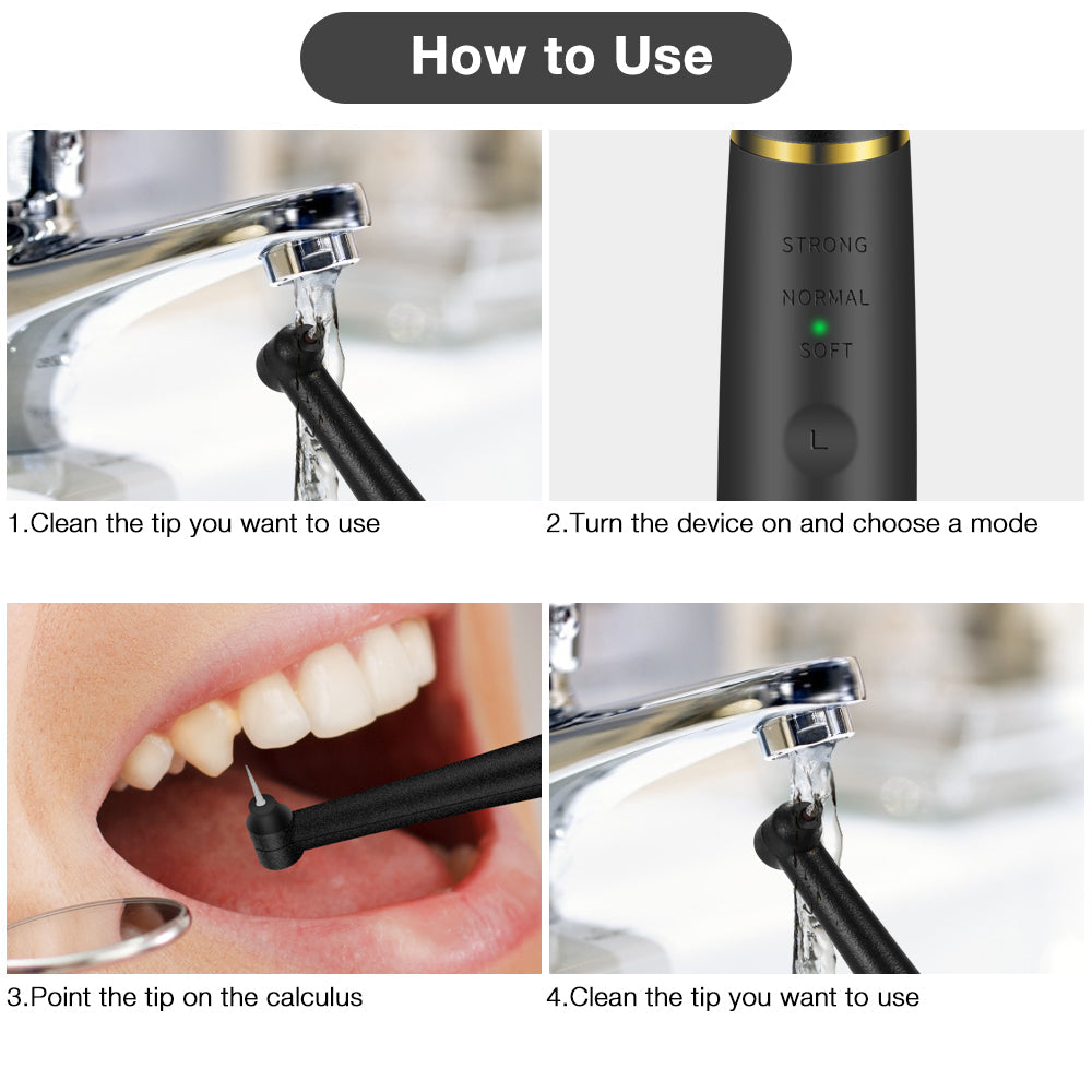 BearCris Electric Ultrasonic Dental Calculus Remover, Portable Teeth Stains Cleaning Tools Kit BearCris