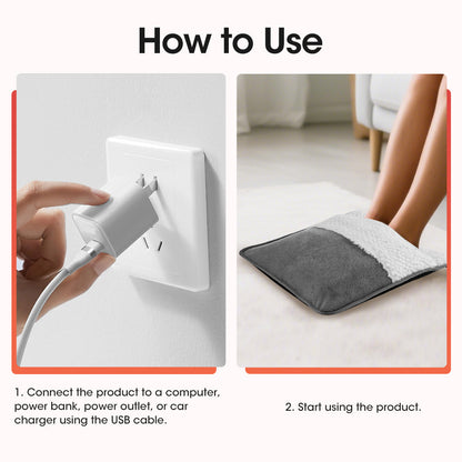 HailiCare Electric Foot Heating Pad Soft Plush Foot Warmer Heater Household Foot Warming Mat Washable Non-Slip Heated Feet Warmer for Bed, Under Desk, Office, Home HailiCare Health & Beauty