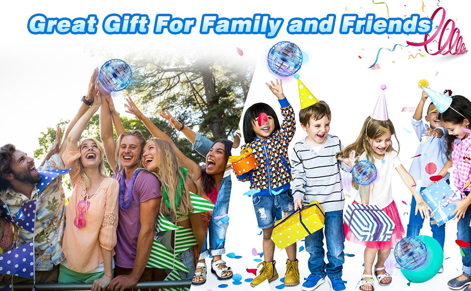 New Flying Orb Ball Toys 360°Rotating Soaring Hover Orb Boomerang Spinner Magic LED Lights Mini Drone Globe Hand Controlled Flying Ball Toys Cool Toys Gift (Blue) Hwallkare