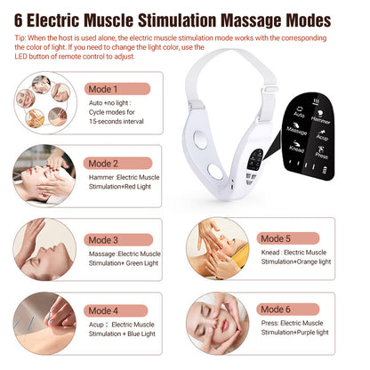 HailiCare Micro-current Vibration Massage Face Slimming Device with Remote Control Multifunctional Face-lifting Beauty Instrument Rechargeable Facial Massager Constant Temperature Hot Compress Pulse Massage HailiCare Health & Beauty
