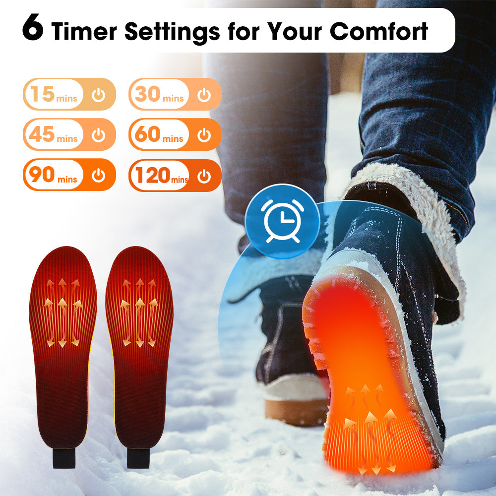 HailiCare Intelligent Heated Insoles APP Control USB Rechargeable Wireless Heating Insoles for Women Men 3000mAh Multi-Temperature Adjustable HailiCare Health & Beauty