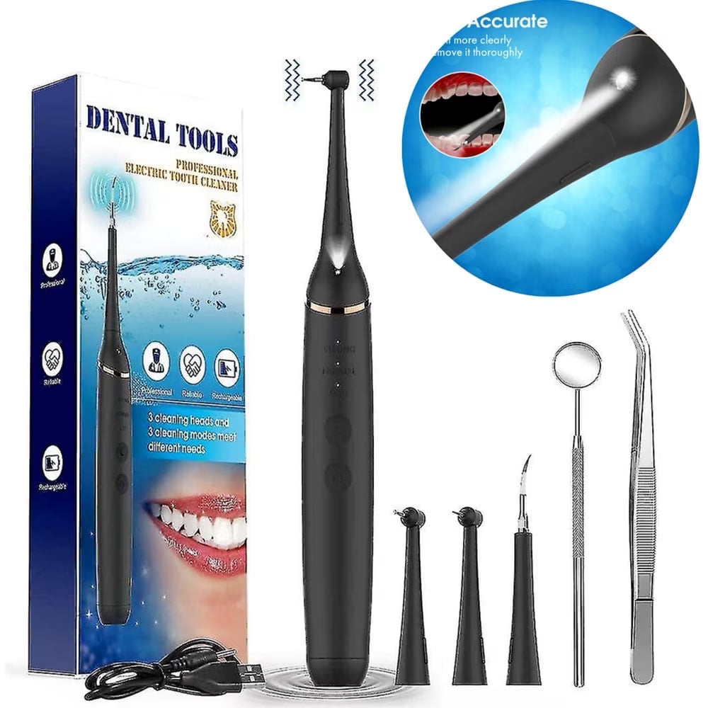 BearCris Electric Ultrasonic Dental Calculus Remover, Portable Teeth Stains Cleaning Tools Kit BearCris