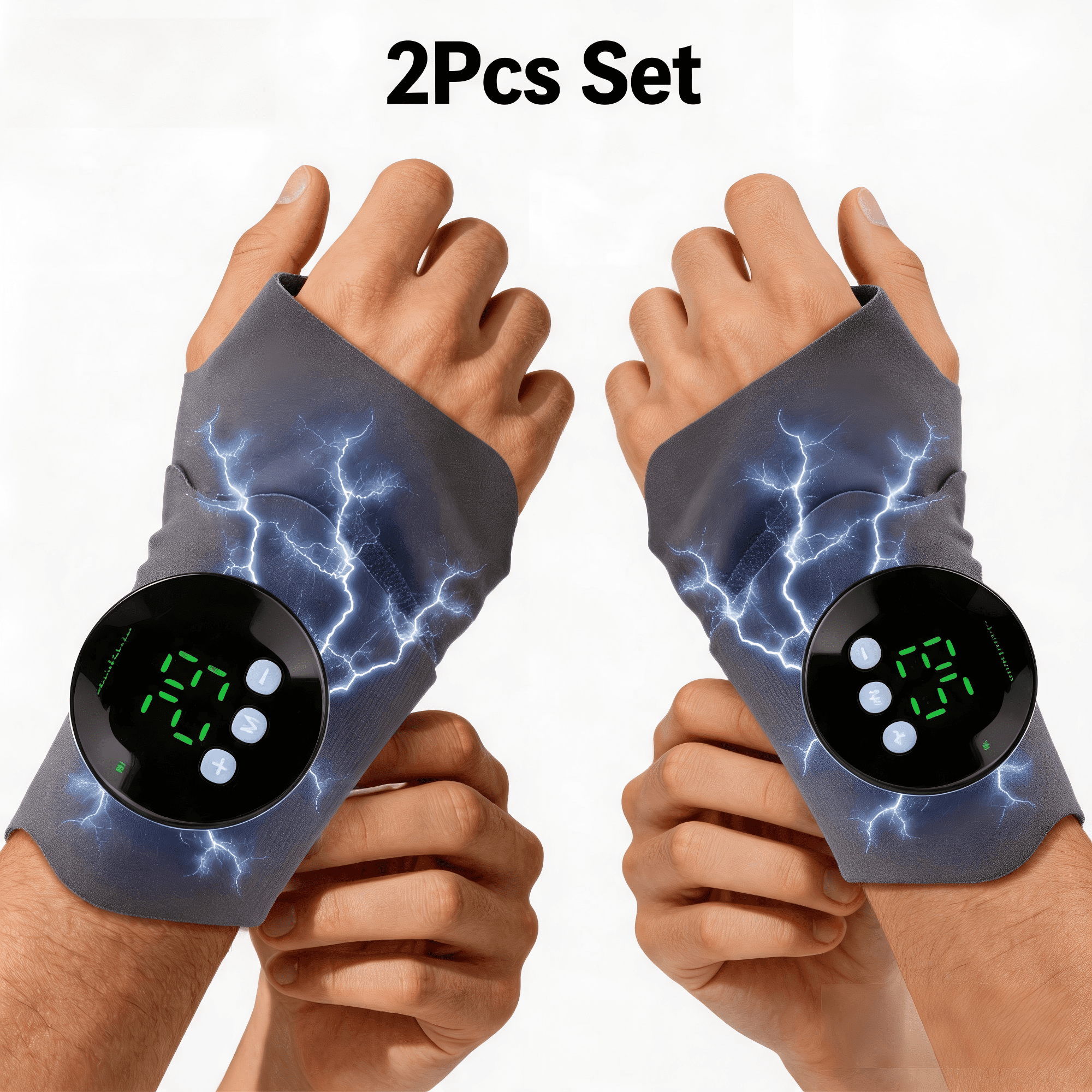 Microcurrent Wrist Massager Brace Wrap, Cordless Hand Massager with 10 Modes & 29 Intensity Levels, Microcurrent Muscle Massage, Magnetic Detachable Design for Left & Right Hand, Office Home Travel Agdoad
