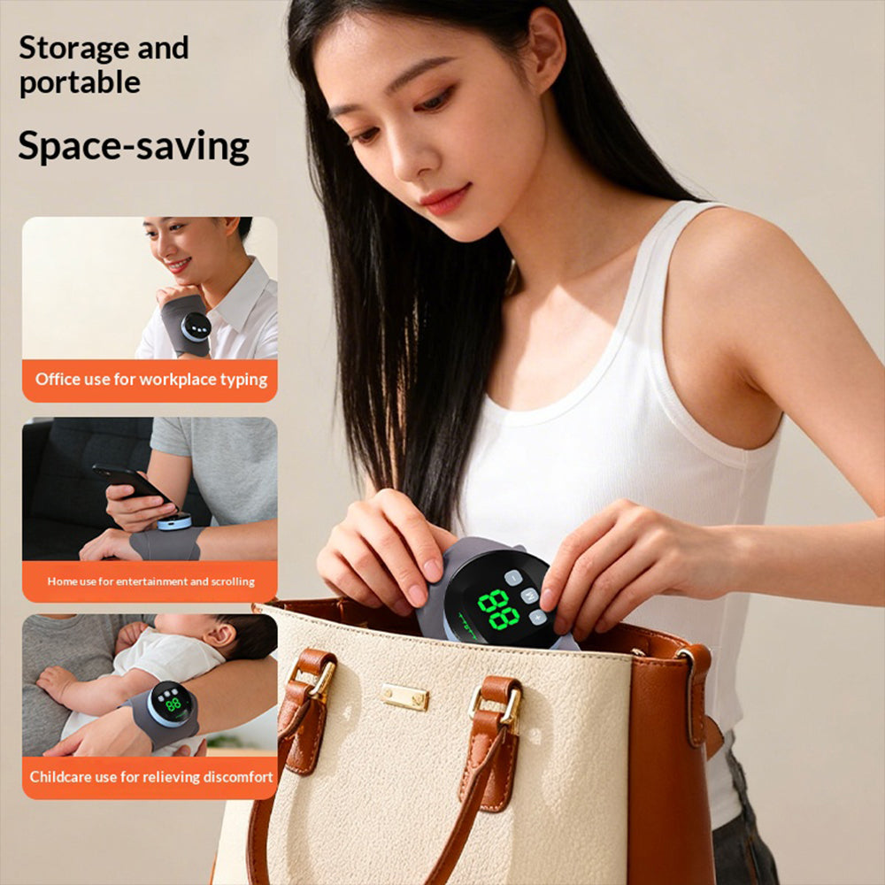 Microcurrent Wrist Massager Brace Wrap, Cordless Hand Massager with 10 Modes & 29 Intensity Levels, Microcurrent Muscle Massage, Magnetic Detachable Design for Left & Right Hand, Office Home Travel Agdoad