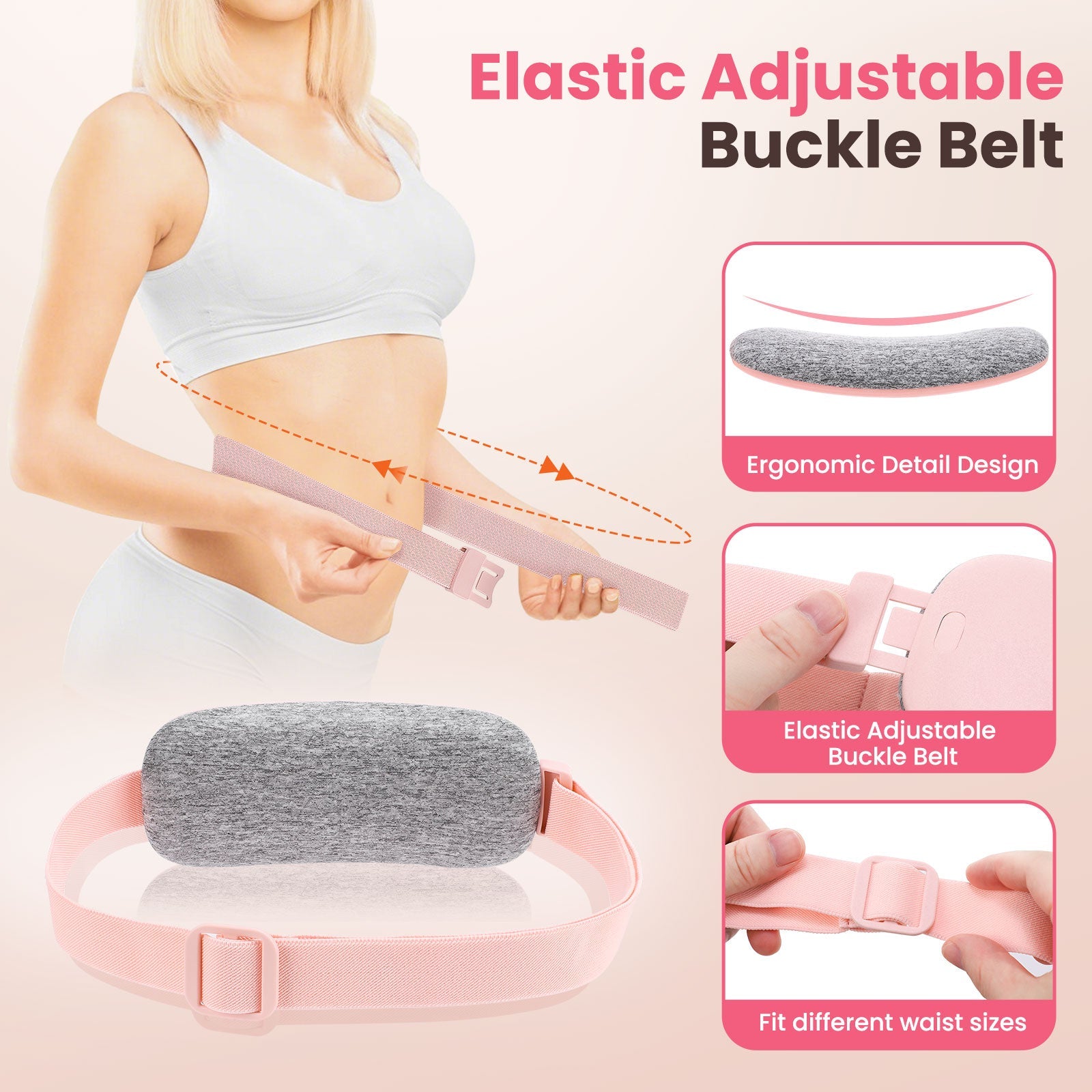 HailiCare Menstrual Relief Portable Cordless Heating Pad Electric Fast Heating Vibration Massage Belt Reduce Dysmenorrhea Abdominal Warmer Belt Women Period Heating Belt with 5 Heat Levels and 4 Massage Modes HailiCare Health & Beauty