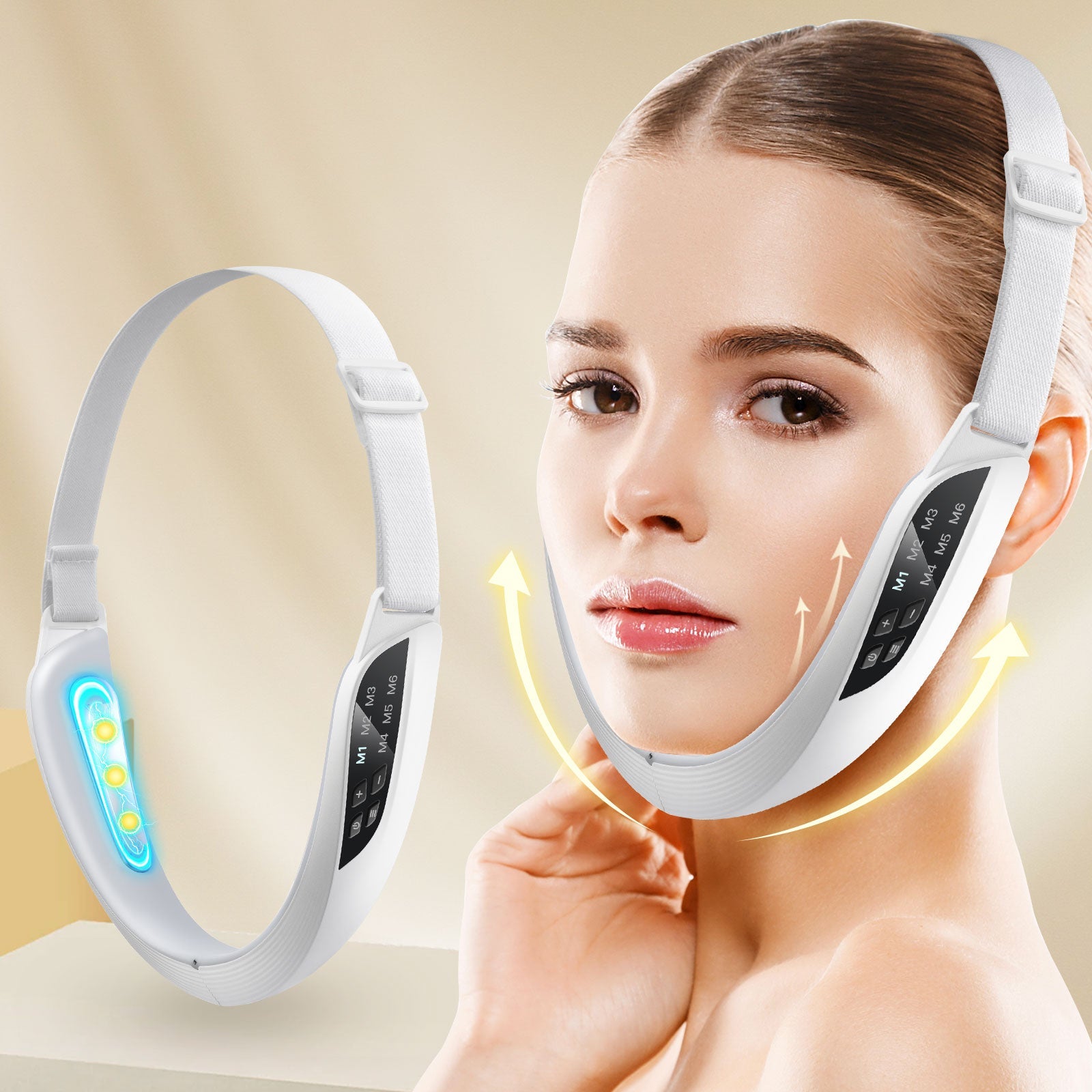 HailiCare V Face Lifting Device Firming Facial Massager Facial Beauty Instrument Face Slimming Massager Double Chin Removal Electric Double Chin and Intelligent V-Shaped Face Machine with 6 Modes & 8 Adjustable Intensities HailiCare Health & Beauty
