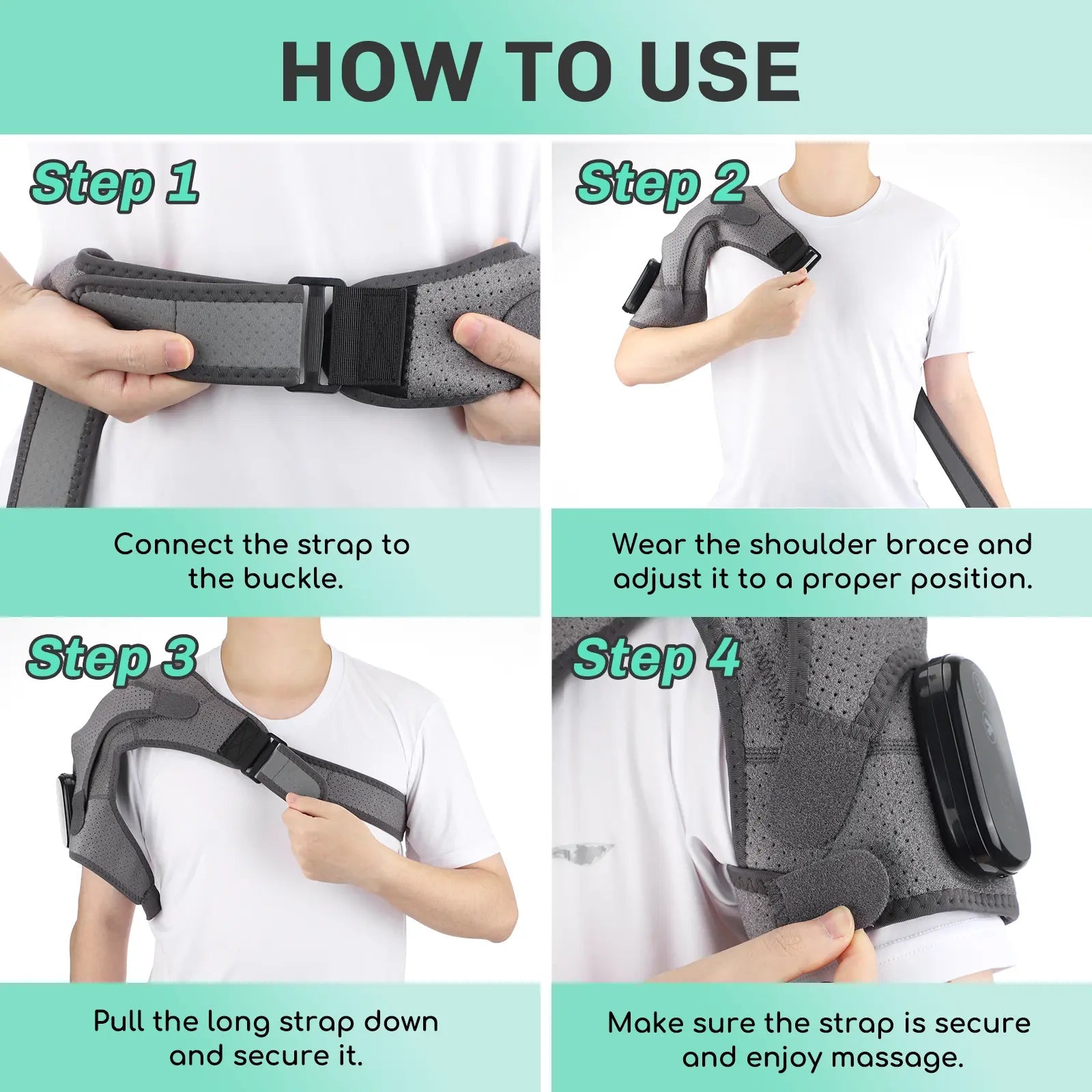 Hailicare Cordless Heating Vibration Shoulder Wrap Massager For Arthritis Pain Relief HailiCare
