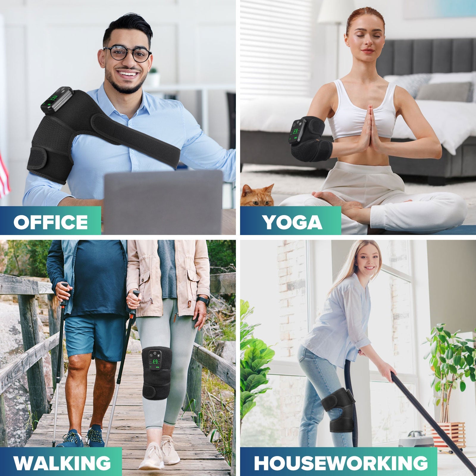 Heated vibrating knee massager, effectively relieves muscle soreness HailiCare