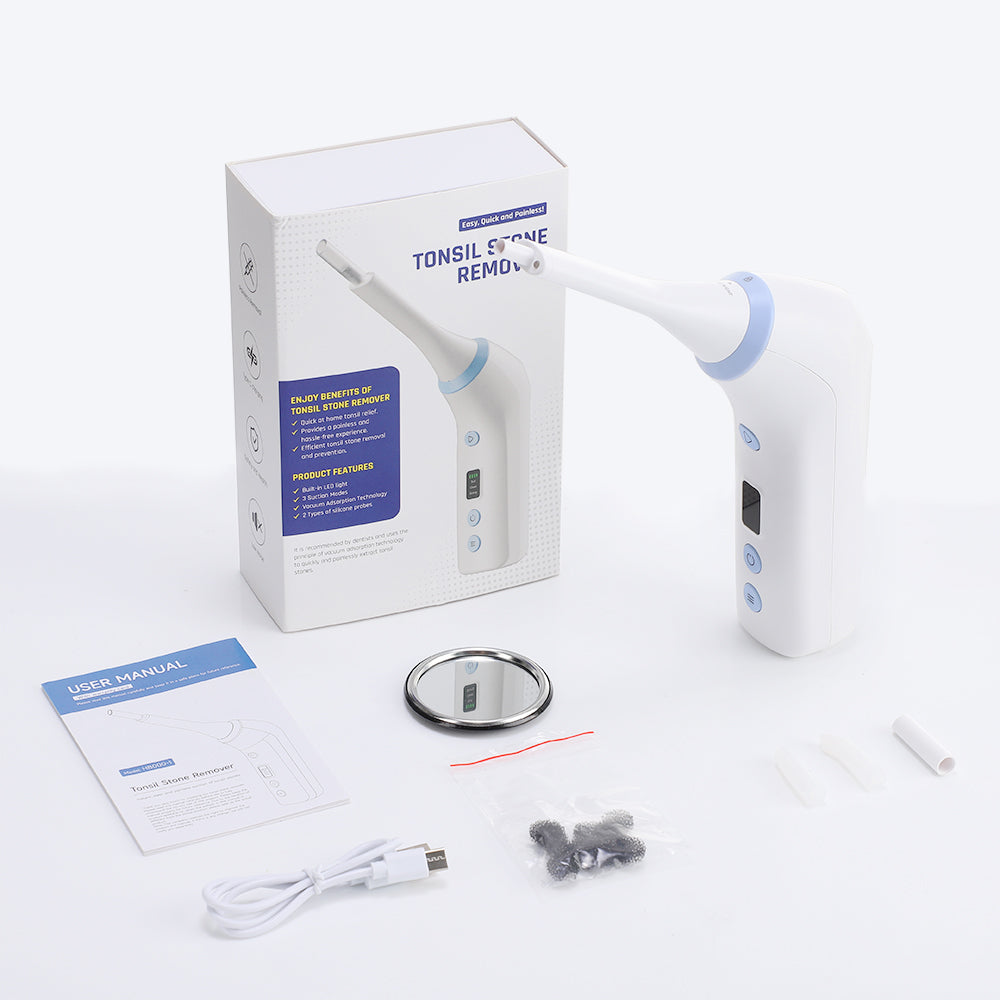 Electronic Tonsil Stone Remover Vacuum,Cordless Tonsil Stone Removal Kit Tool with 75KPA Suction & LED Light,Upgraded Tonsil Cleaner,5X Magnifying Mirror,Fight Bad Breath, Mouth Cleaning Oral Care BearCris