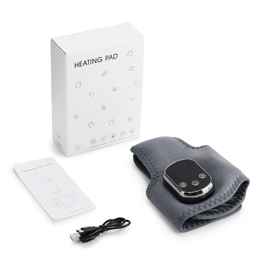 HailiCare heating vibrating ankle massager packaging box with wireless controller, electrode patches, and user manual