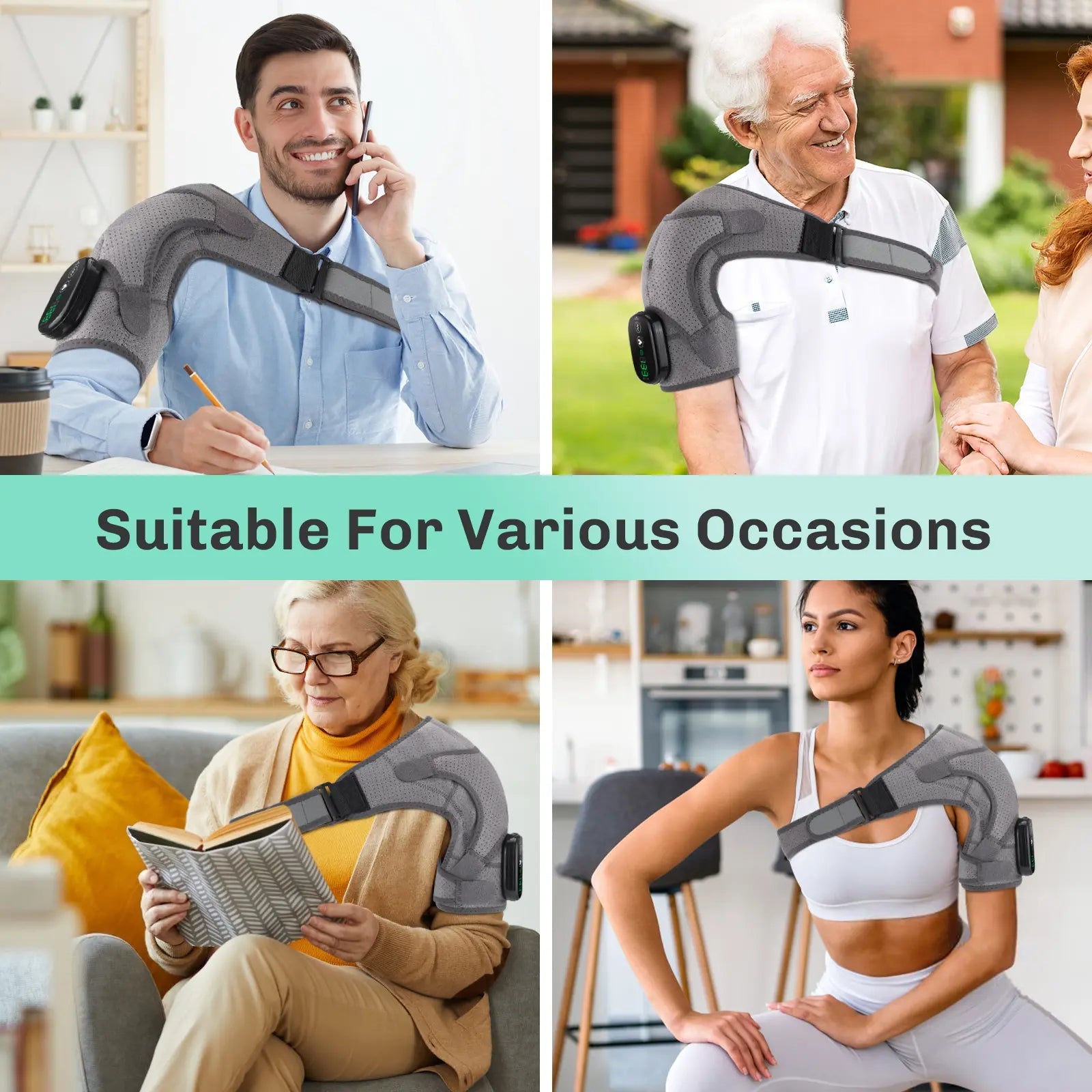 Hailicare Cordless Heating Vibration Shoulder Wrap Massager For Arthritis Pain Relief HailiCare