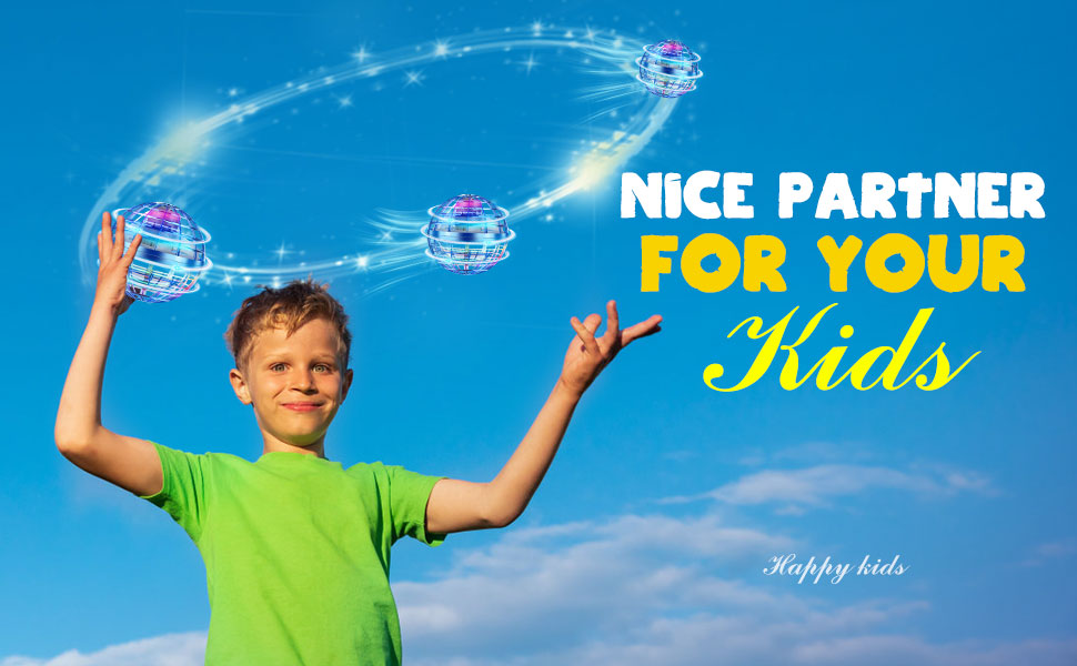 New Flying Orb Ball Toys 360°Rotating Soaring Hover Orb Boomerang Spinner Magic LED Lights Mini Drone Globe Hand Controlled Flying Ball Toys Cool Toys Gift (Blue) Hwallkare