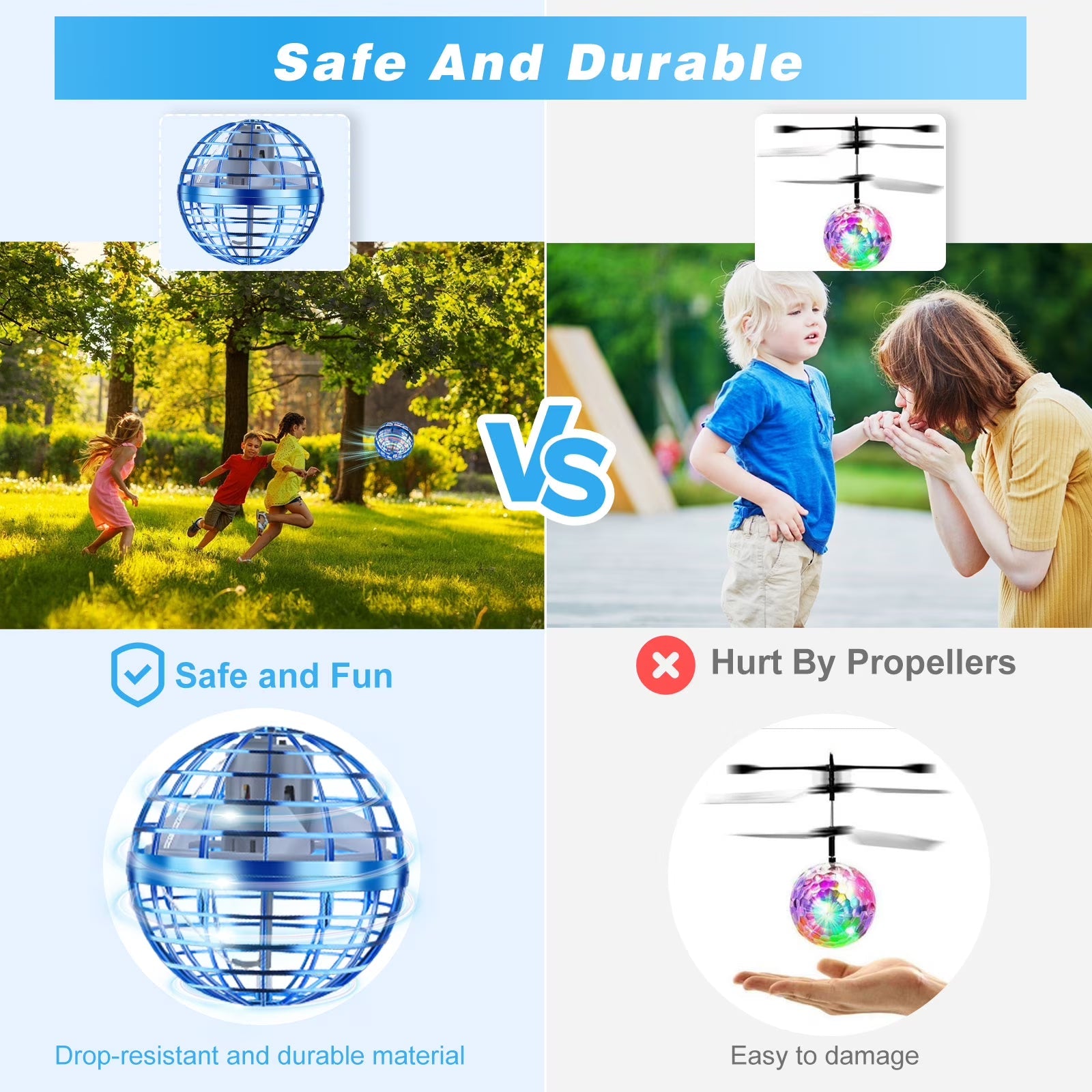 Flying Orb Ball Toys 360°Rotating Soaring Hover Orb Boomerang Spinner Magic LED Light Flying Ball Toys Hand Controlled Spinning Drone Ball Safe for Kids Adults Indoor Outdoor, Age for 6+ Agdoad