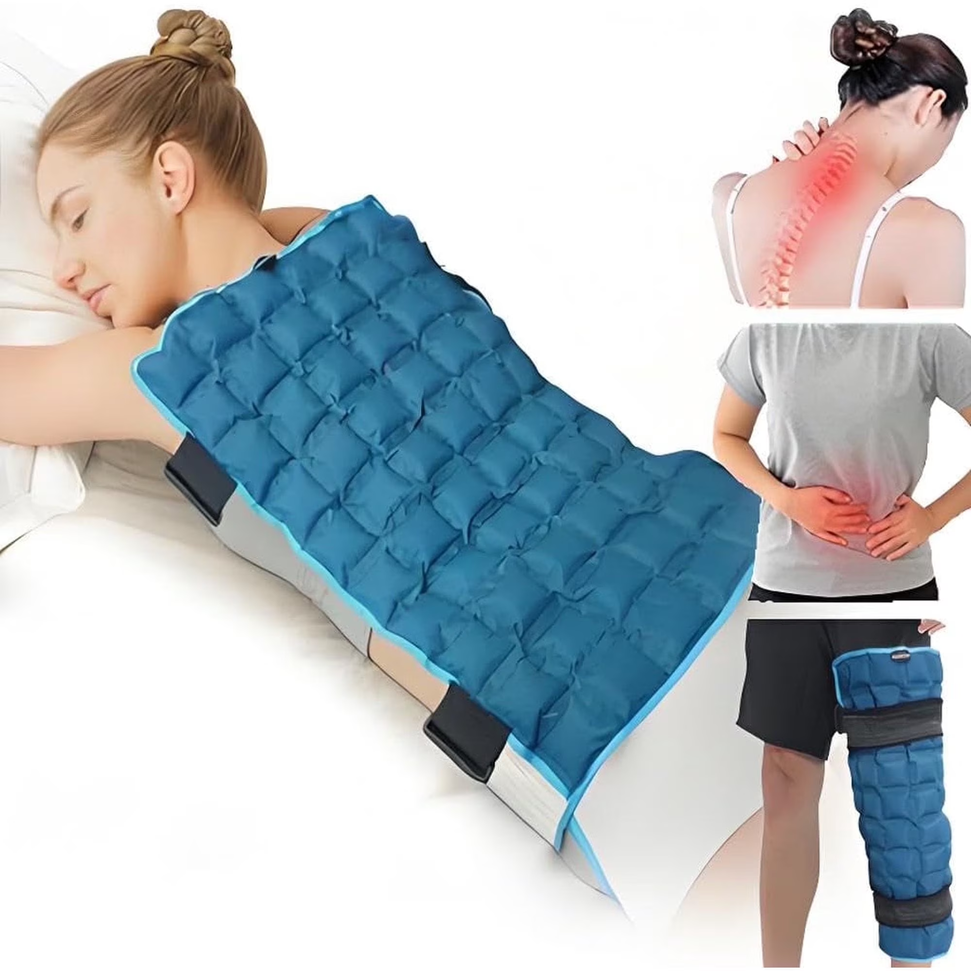 13x22 Inch Large Reusable Knee Ice Pack for Muscle Fatigue Knee, Leg, Neck, Shoulder, Hip and Back Cold Packs, Heat & Cold Compress Wrap, Ice Pack for Back and Leg Agdoad