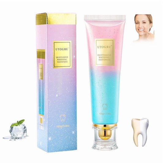 Niacinamide Whitening Toothpaste, Niacinamide Intensive Whitening Toothpaste with Natural Gentle Care Deep Stain Removal Mint Flavor Toothpaste Improves Gum Health Fresh Breath 1 PCS HailiCare