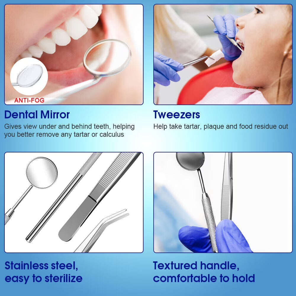 BearCris Electric Ultrasonic Dental Calculus Remover, Portable Teeth Stains Cleaning Tools Kit BearCris