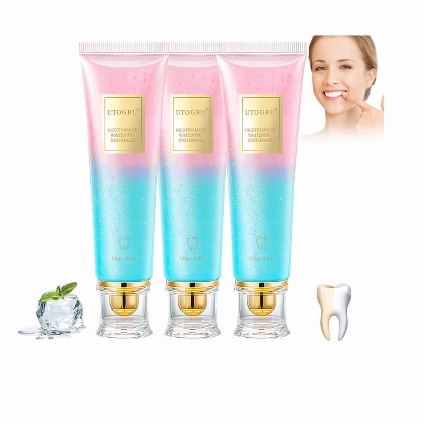 Niacinamide Whitening Toothpaste, Niacinamide Intensive Whitening Toothpaste with Natural Gentle Care Deep Stain Removal Mint Flavor Toothpaste Improves Gum Health Fresh Breath 1 PCS HailiCare