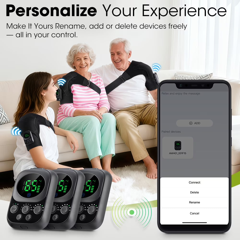 Shoulder Heating Pads with Massage, Heated Shoulder Wrap with 8 EMS Micro-Current Modes,Cordless Shoulder Massager with 5000mAh Battery,Heated Shoulder Brace with 6 Heat & 3 Vibration for Relax Gifts Agdoad