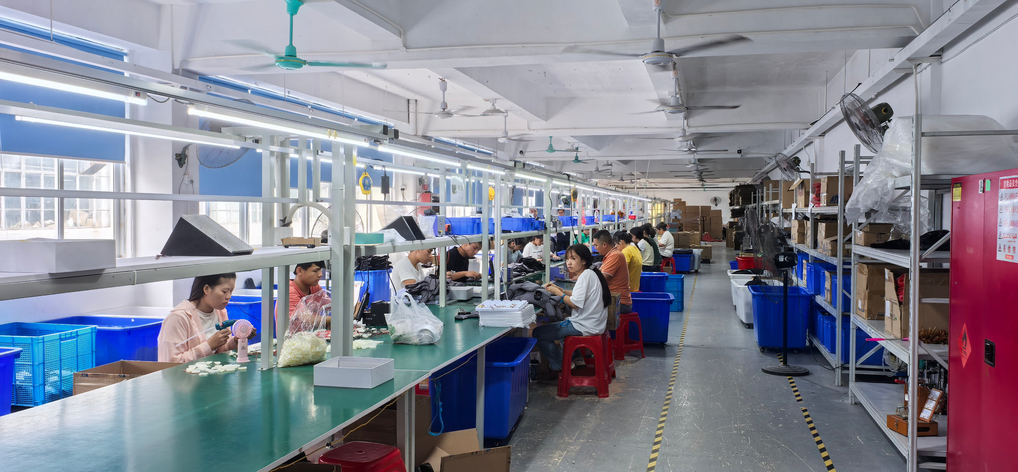 HailiCare factory testing heated ankle wrap for temperature accuracy and safety standards