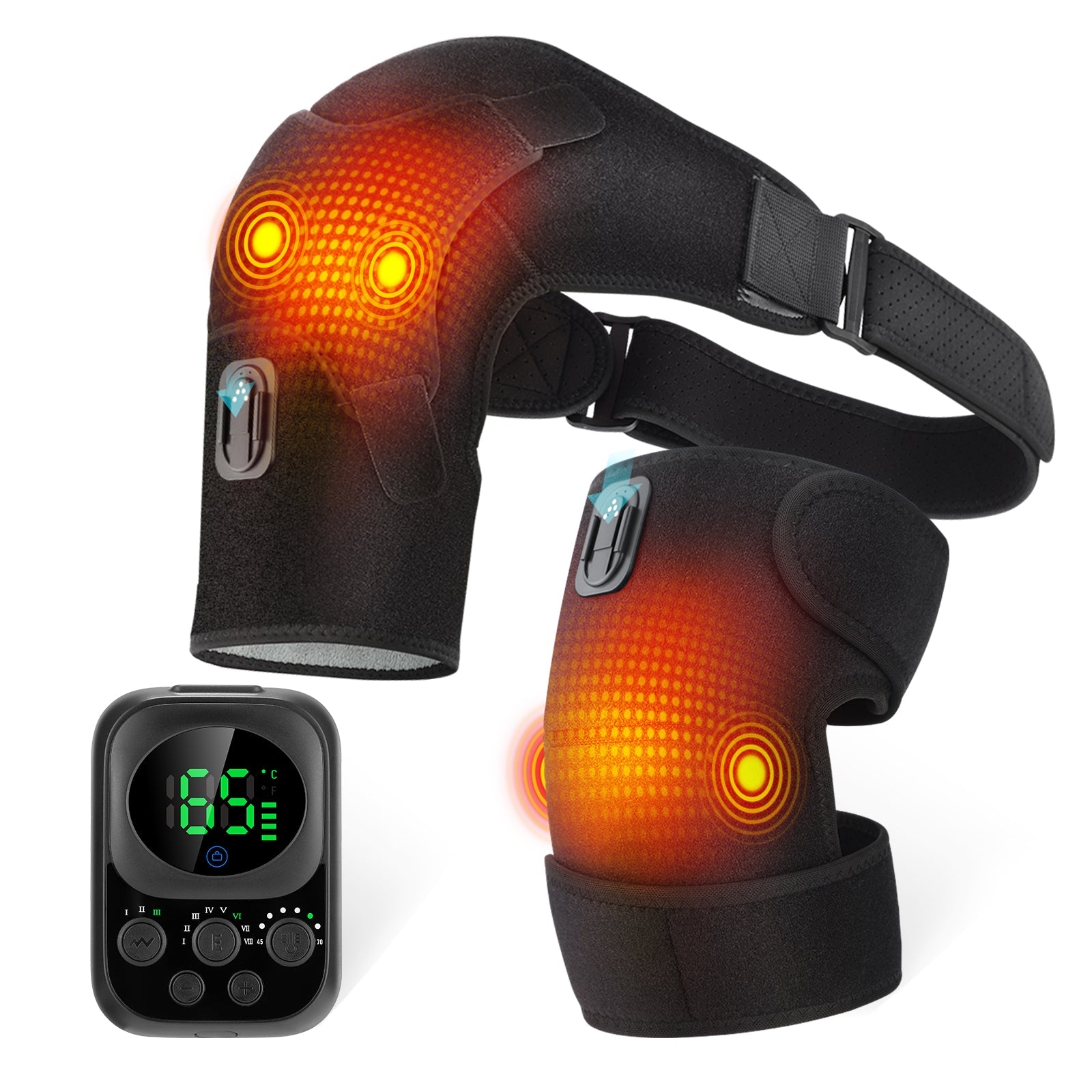 HailiCare Heating Vibrating Brace for Shoulder Knee APP Control HailiCare Health & Beauty