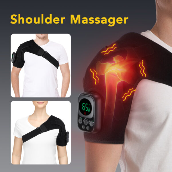 Hailicare Detachable App Control Heating Vibration Shoulder Wrap Massager For Arthritis Pain Relief