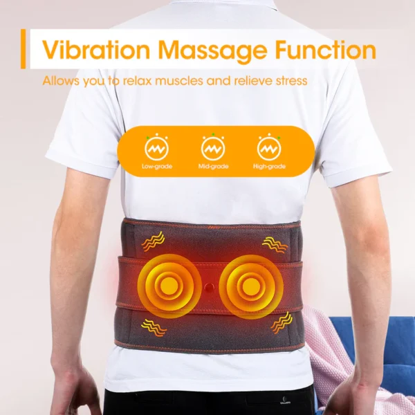 Hailicare Heating Massage Belt for Back Pain Relief, Red Light Therapy Hot Compress Cordless Heating Pad