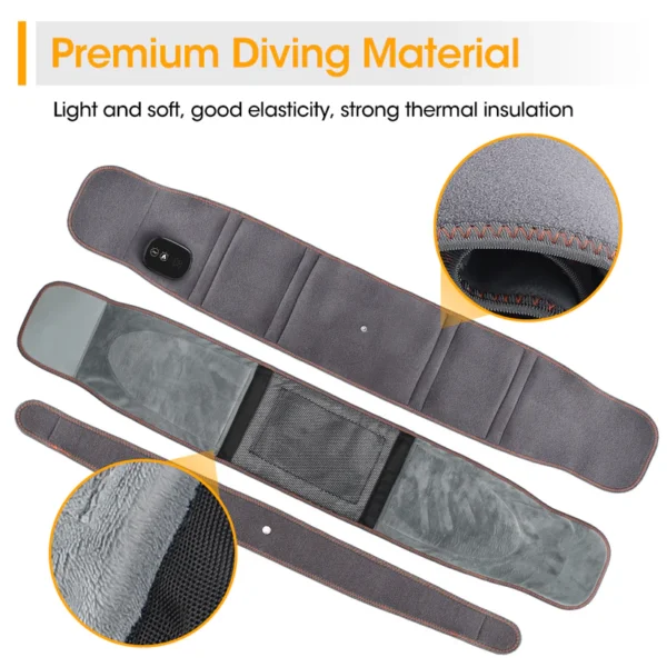 Hailicare Heating Massage Belt for Back Pain Relief, Red Light Therapy Hot Compress Cordless Heating Pad